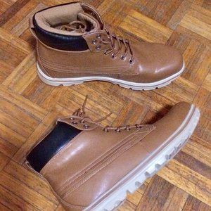 Brown work boots